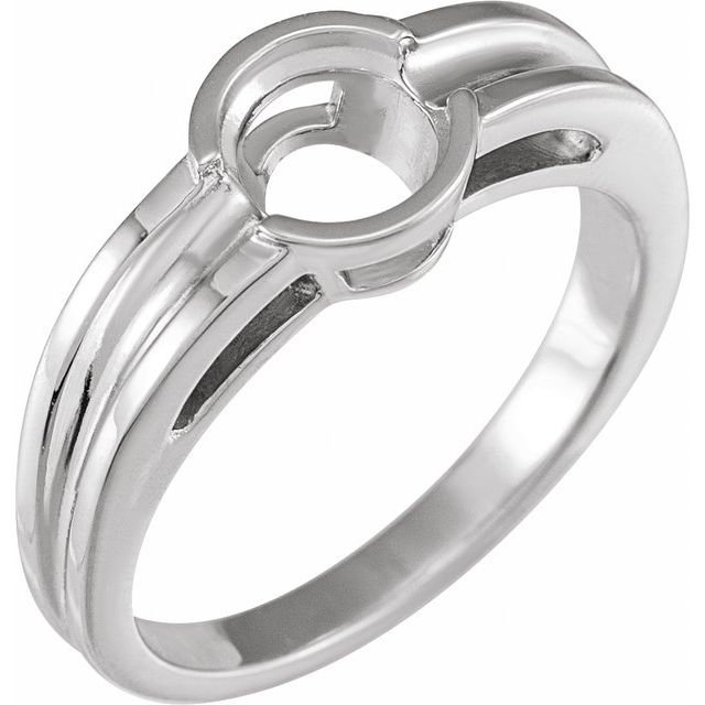 Half-Bezel Solitaire Engagement Ring