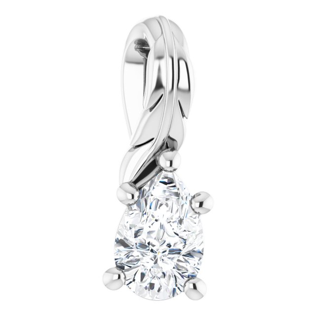 Solitaire Feather Pendant