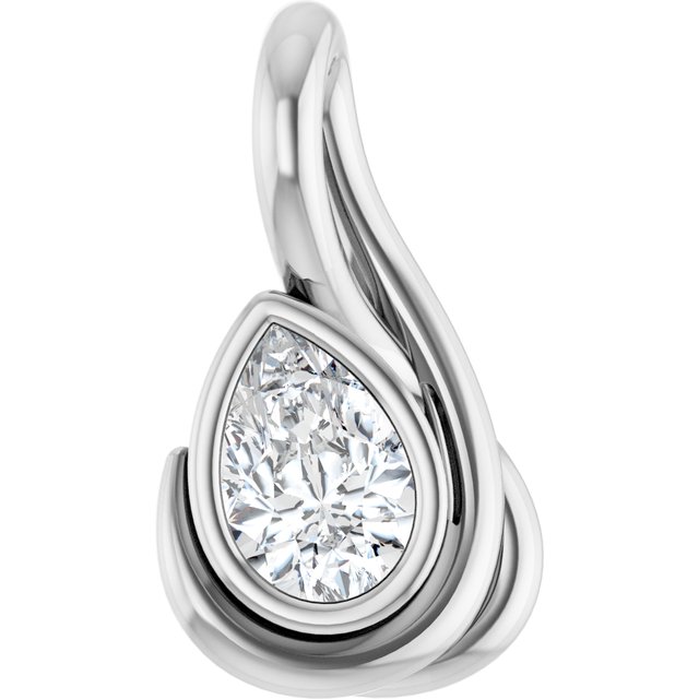 Bezel-Set Solitaire Freeform Pendant