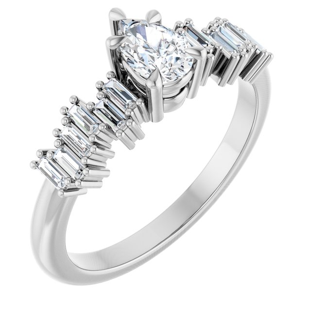 Claw-Prong Accented Engagement Ring