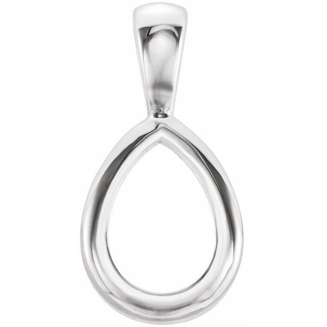 Pear Back-Set Solitaire Pendant