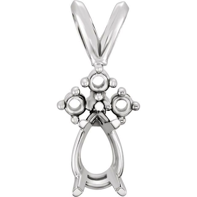 Pear 5-Prong Accented Pendant