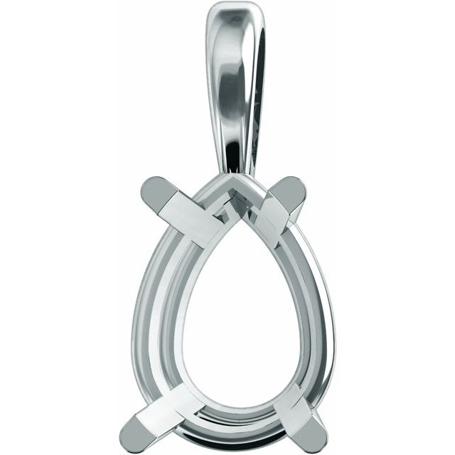 Pear 4-Prong Basket Pendant