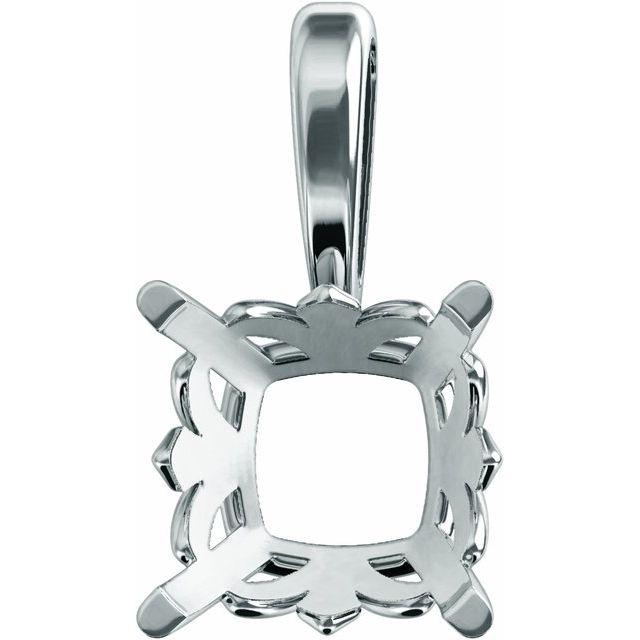 Cushion 4-Prong Fleur-de-lis Pendant