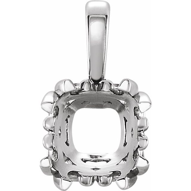 Cushion 4-Prong Scroll Pendant