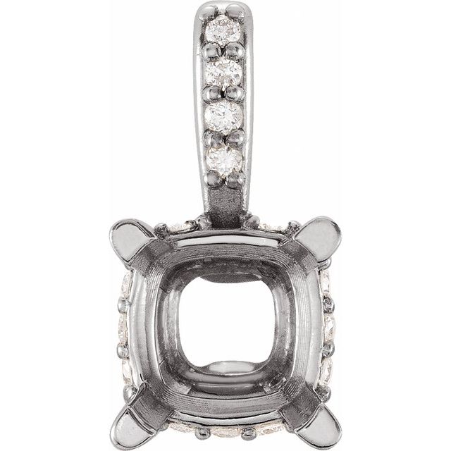 Cushion 4-Prong Accented Pendant