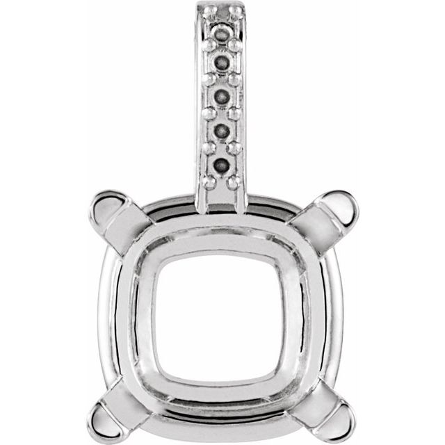 Cushion 4-Prong Accented Pendant