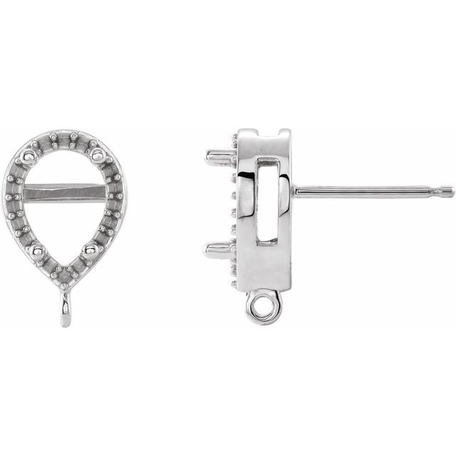 4-Prong Halo-Style Earring Top