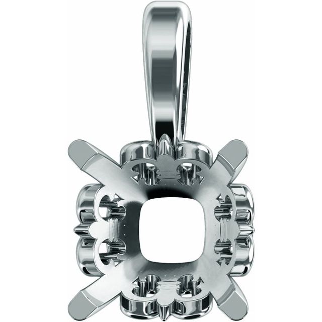 Cushion 4-Prong Fleur-de-lis Pendant