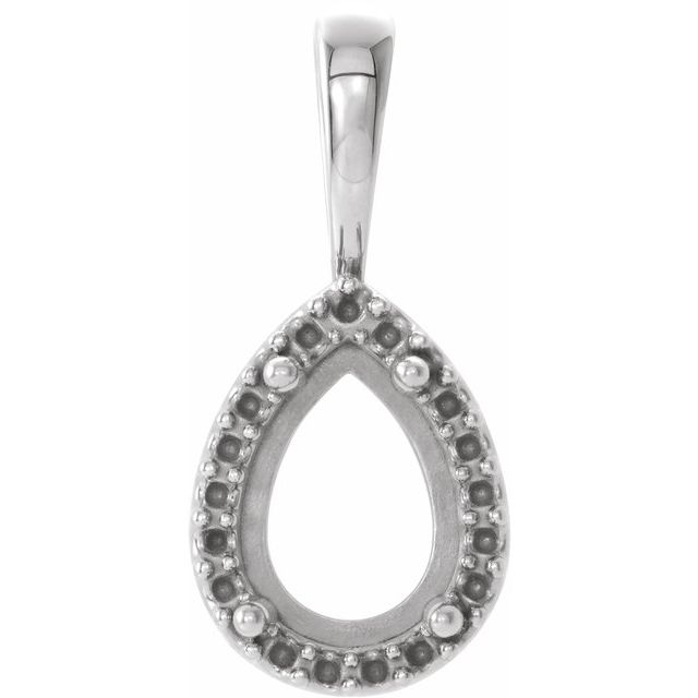 Pear 4-Prong Halo-Style Cabochon Pendant