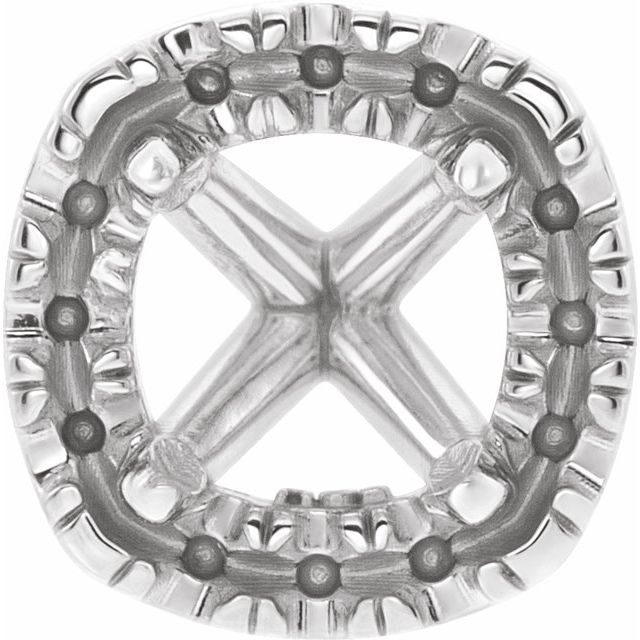 French-Set Cocktail-Style Halo-Style Earring Setting