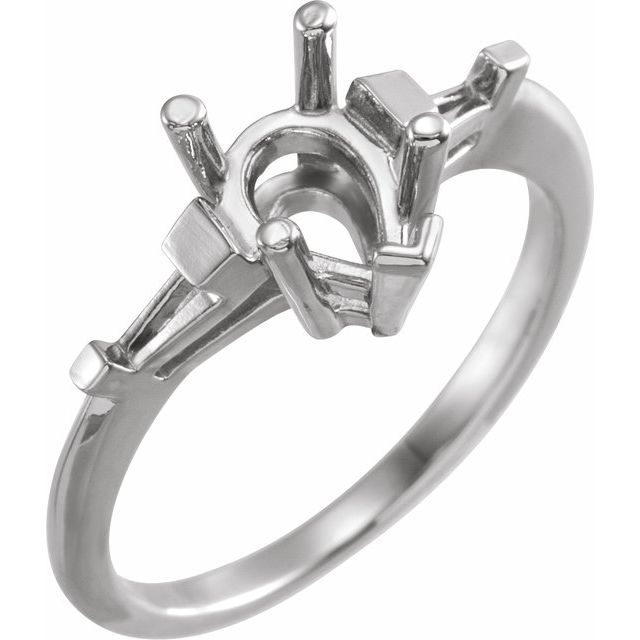 Baguette Accented Engagement Ring or Band