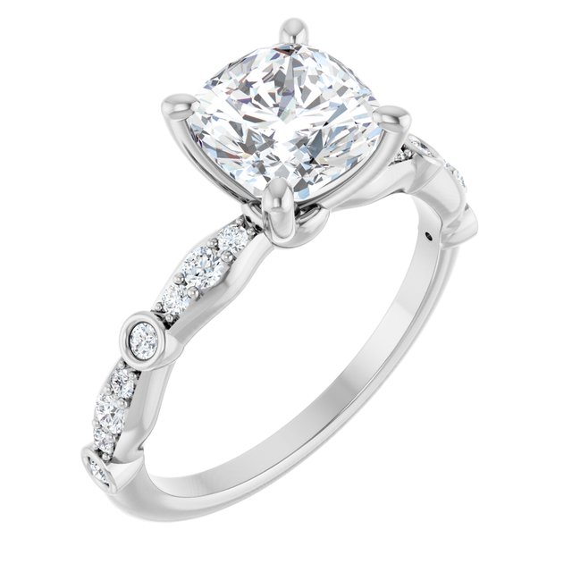 Accented Vintage-Inspired Engagement Ring