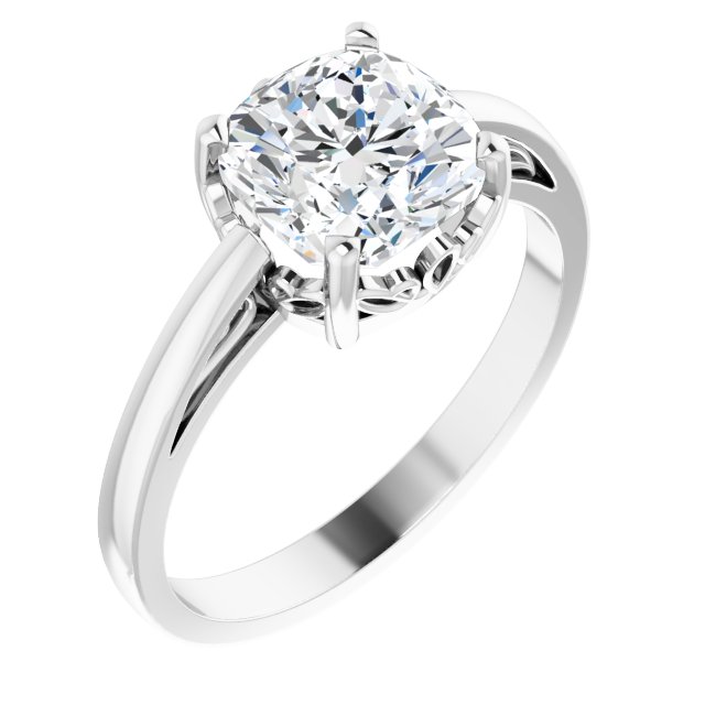 Cushion Scroll Setting® Ring