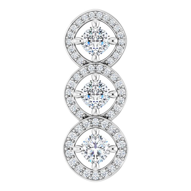 Three-Stone Halo-Style Pendant