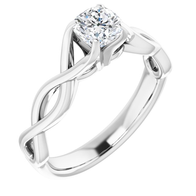 Solitaire Rope Engagement Ring or Band