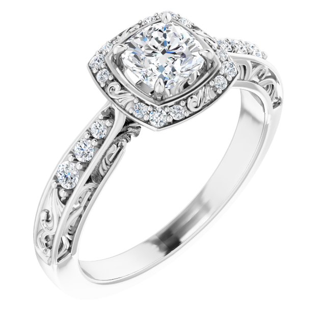 Halo-Style Sculptural Engagement Ring or Band