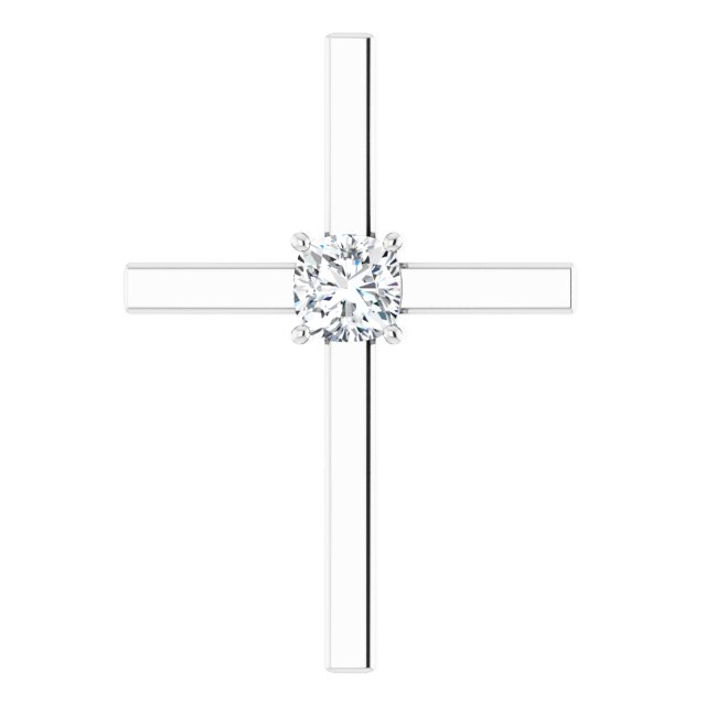 Solitaire Cross Pendant