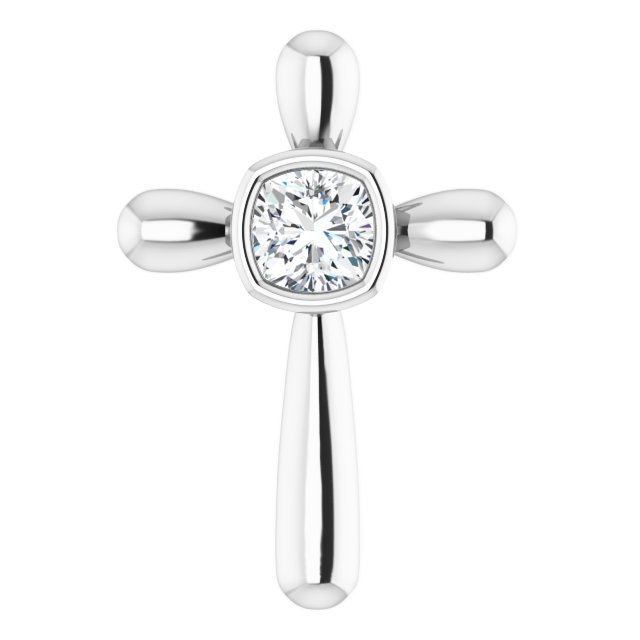Solitaire Bezel-Set Cross Pendant