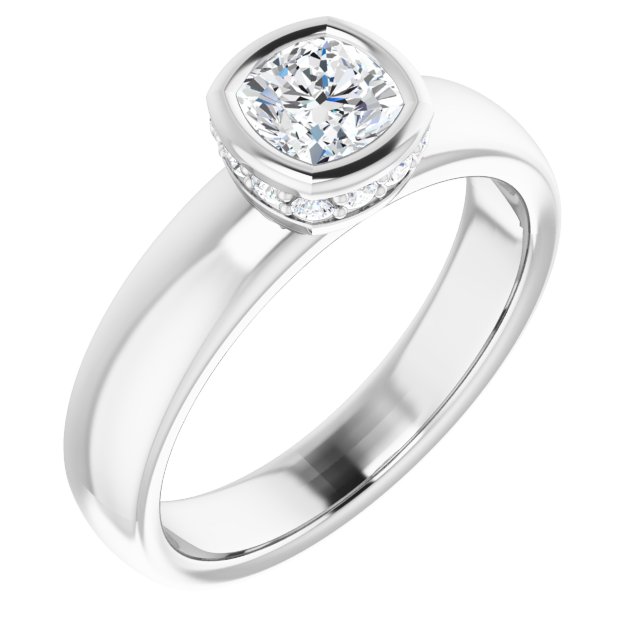 Bezel-Set Hidden Halo-Style Engagement Ring