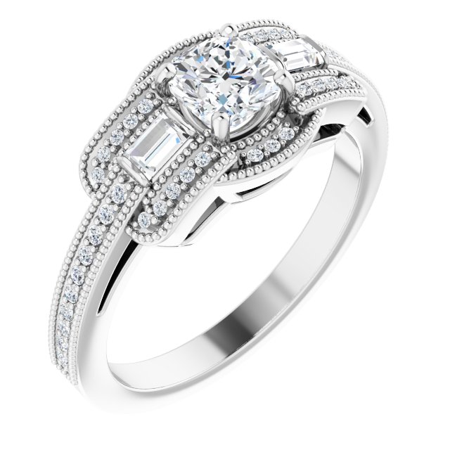 Halo-Style Vintage-Inspired Engagement Ring or Band
