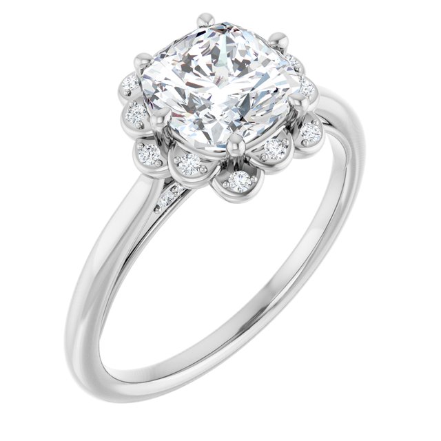 Halo-Style Floral Engagement Ring or Band