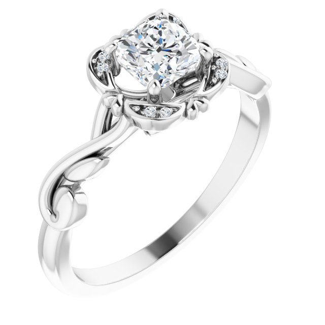 Accented Floral Engagement Ring or Band