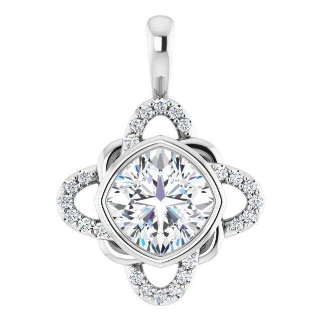 Accented Bezel-Set Celtic-Inspired Pendant