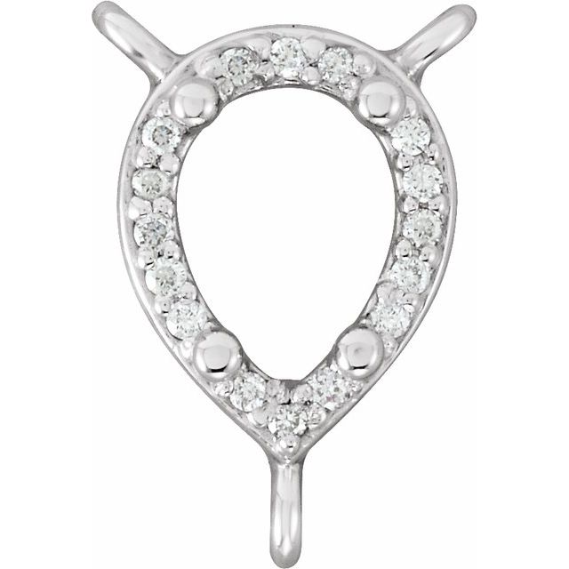 Pear 4-Prong Halo-Style Necklace Center