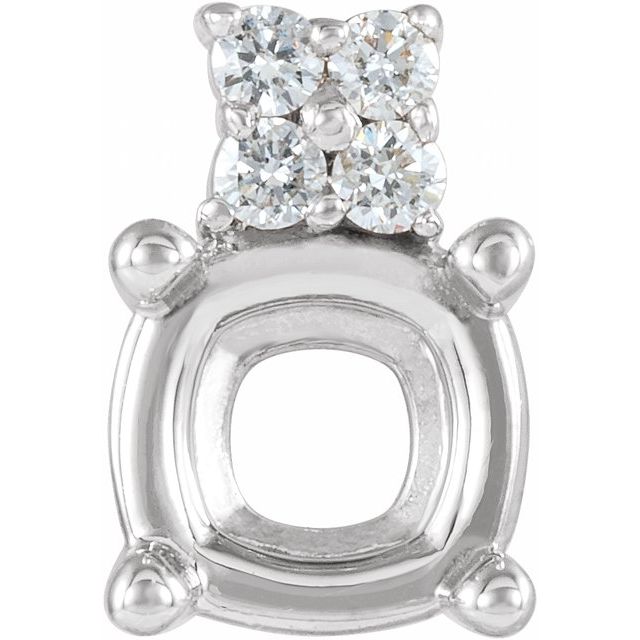 4-Prong Accented Earring Setting